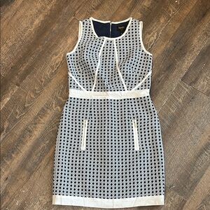 Laundry By Shelli Segal Black and White Patterned Dress